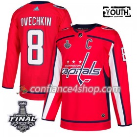 Adidas Maillot de Hockey Washington Capitals Alex Ovechkin 8 Rouge 2018 Stanley Cup Final Patch Authentic - Enfant